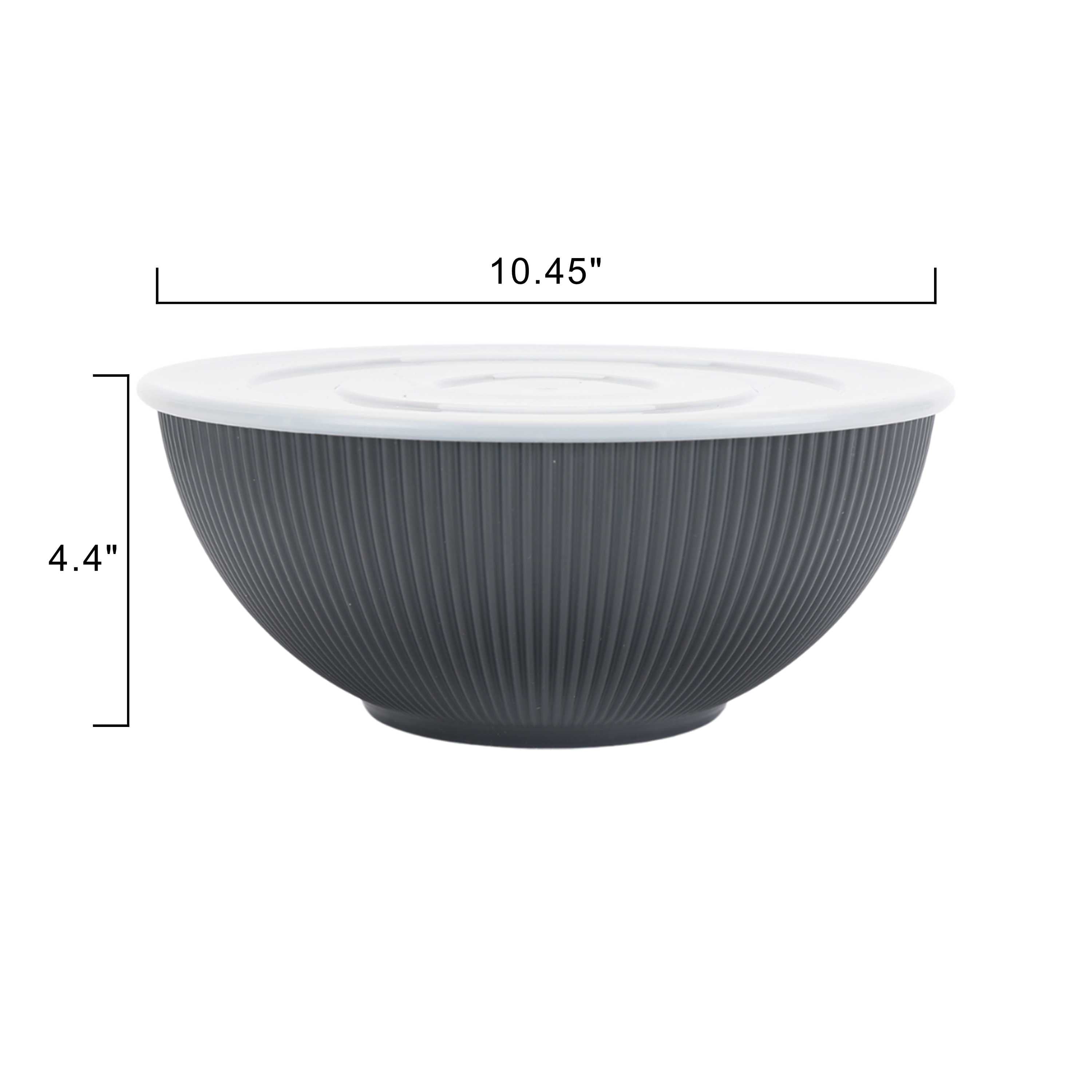 - Black 4-Piece Eco-Friendly Recycled Plastic Serve Bowl Set