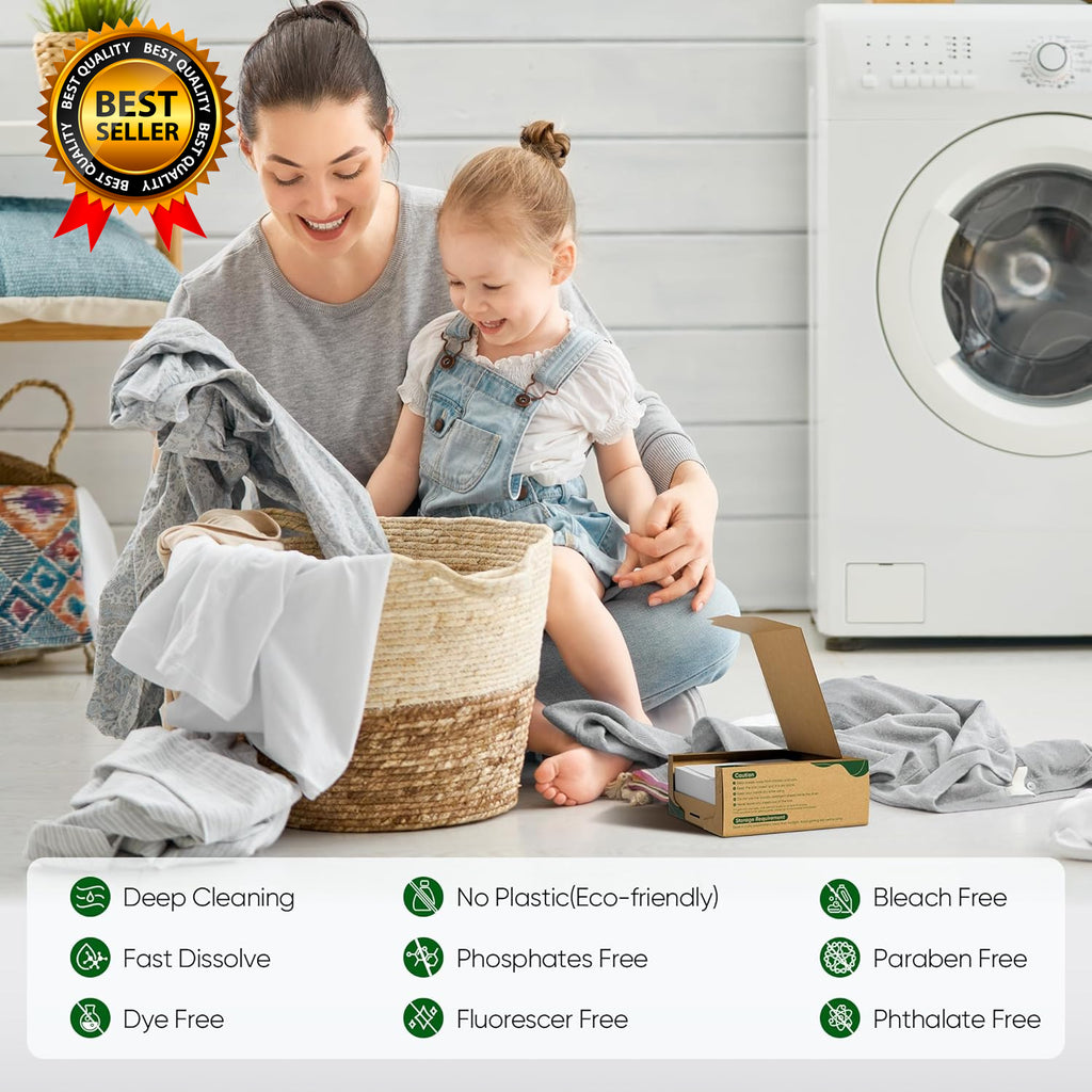 Travel Laundry Detergent Sheets 300 Loads Eco-Friendly Washing Detergent Sheets