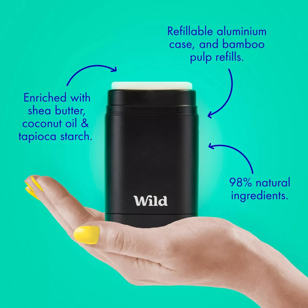 Wild Cosmetics Cream Deodorant Refill - Honey & Cactus Flower with Bee Case - Aluminum-Free 5.29Oz