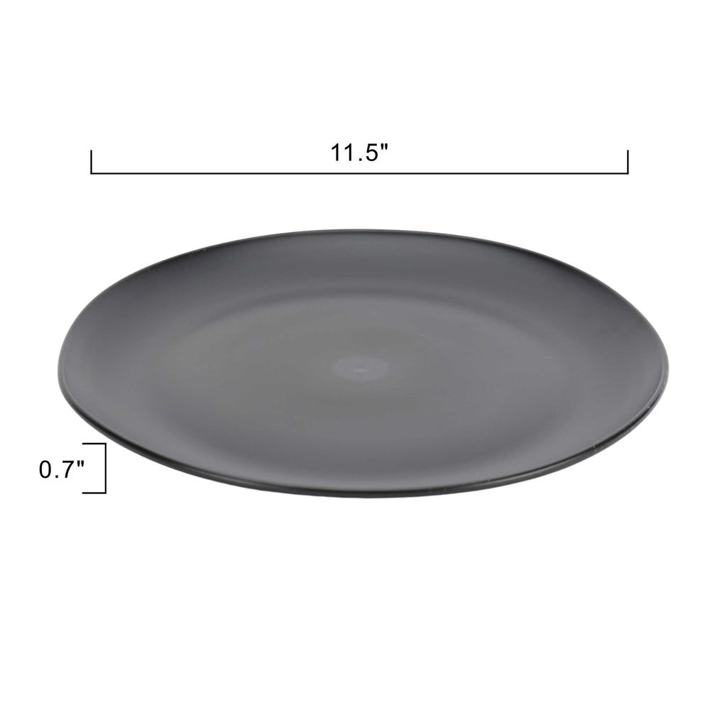 Black 12-Piece Eco-Friendly Recycled Plastic Dinnerware Set