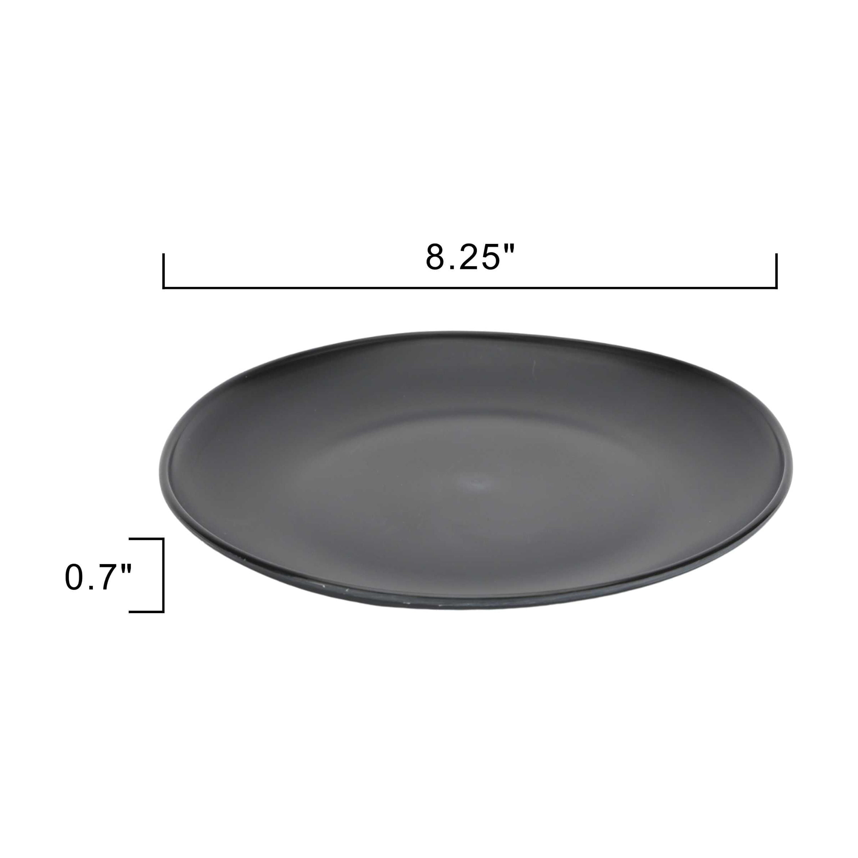 Black 12-Piece Eco-Friendly Recycled Plastic Dinnerware Set