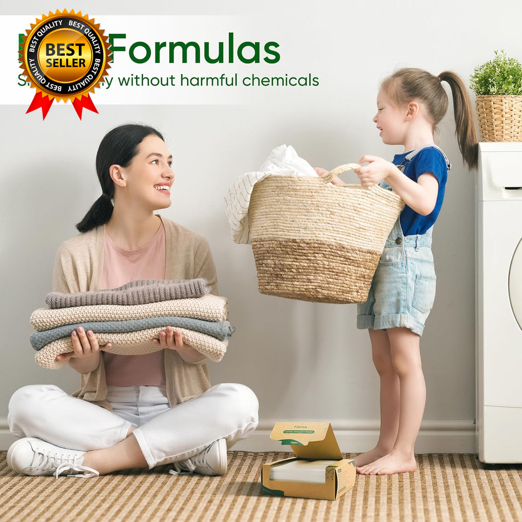Travel Laundry Detergent Sheets 300 Loads Eco-Friendly Washing Detergent Sheets