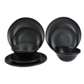 Black 12-Piece Eco-Friendly Recycled Plastic Dinnerware Set