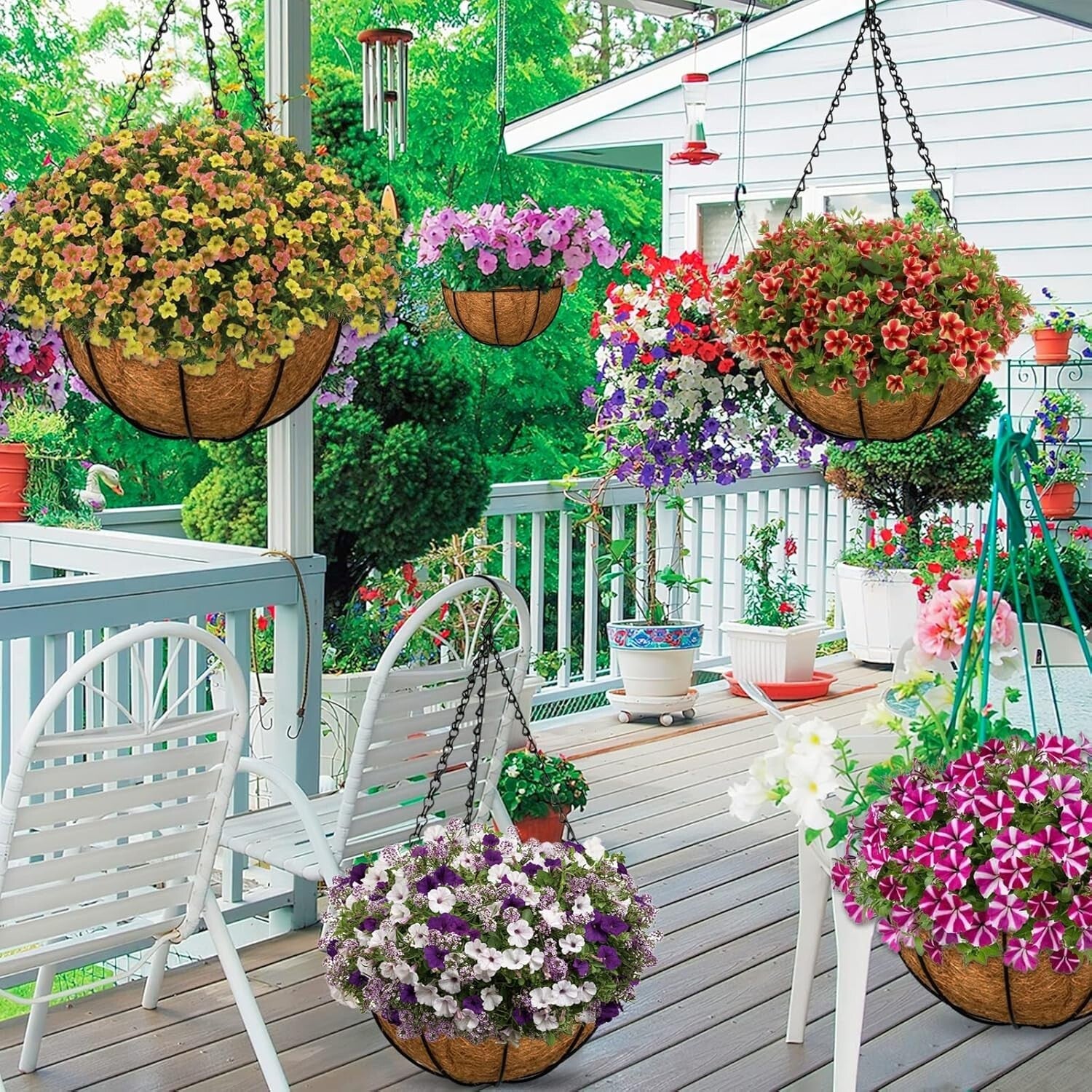 6Pcs 14Inch Coconut Liners for Planters round Hanging Basket Liners 100% Natural