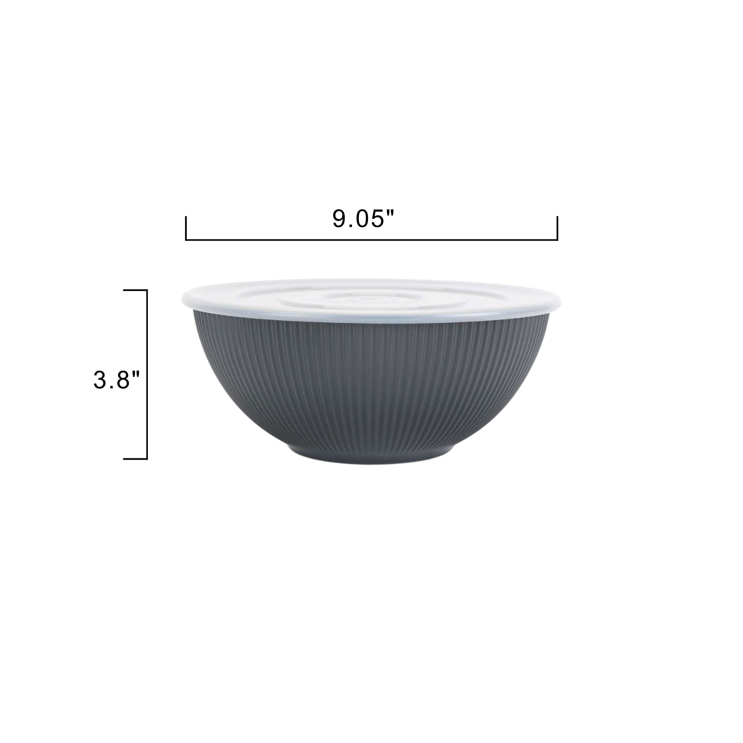 - Black 4-Piece Eco-Friendly Recycled Plastic Serve Bowl Set